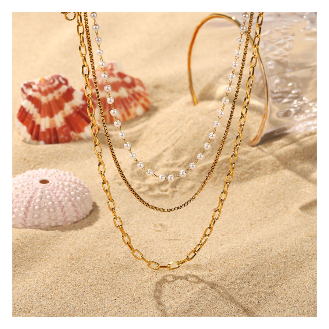 3連 Dot Perl Chain Necklace 詳細画像13|Misy Jewelry