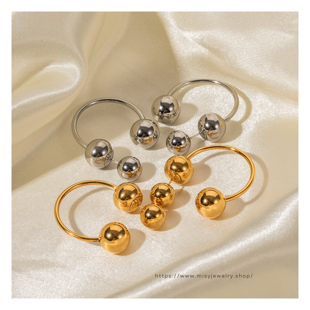 316L Elegant Sphere Earrings — ディテール | リング | サージカルステンレス316L | Misy Jewelry
