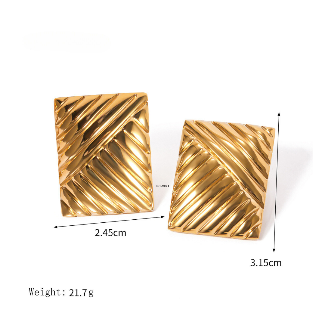 316L Elegant Square Pierce 詳細画像2|Misy Jewelry