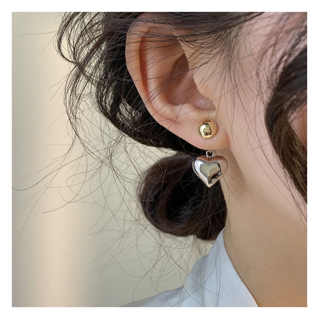 316L Bi-color Heart Pierce 詳細画像5|Misy Jewelry