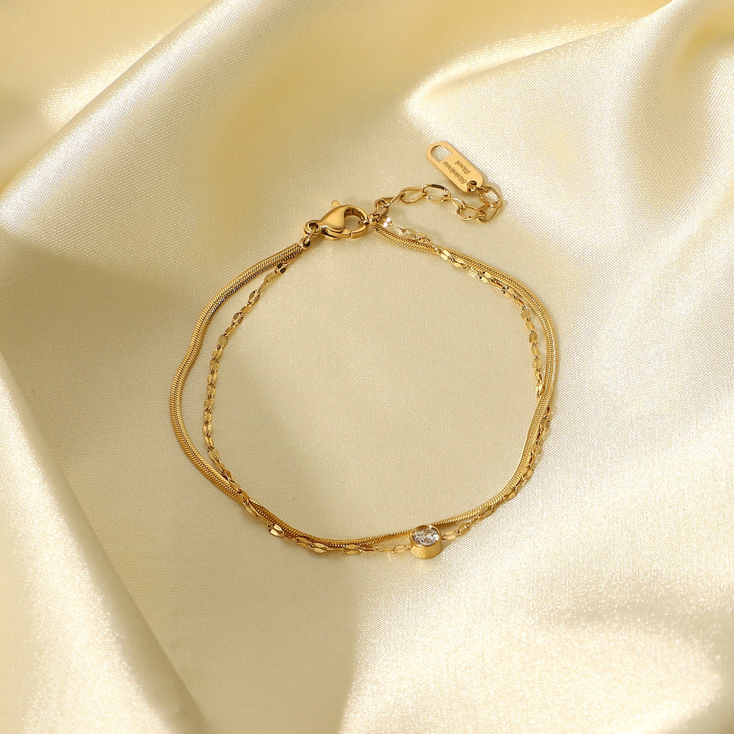 316L Zirconia Petal & Snake Bracelet - ブレスレット|Misy Jewelry