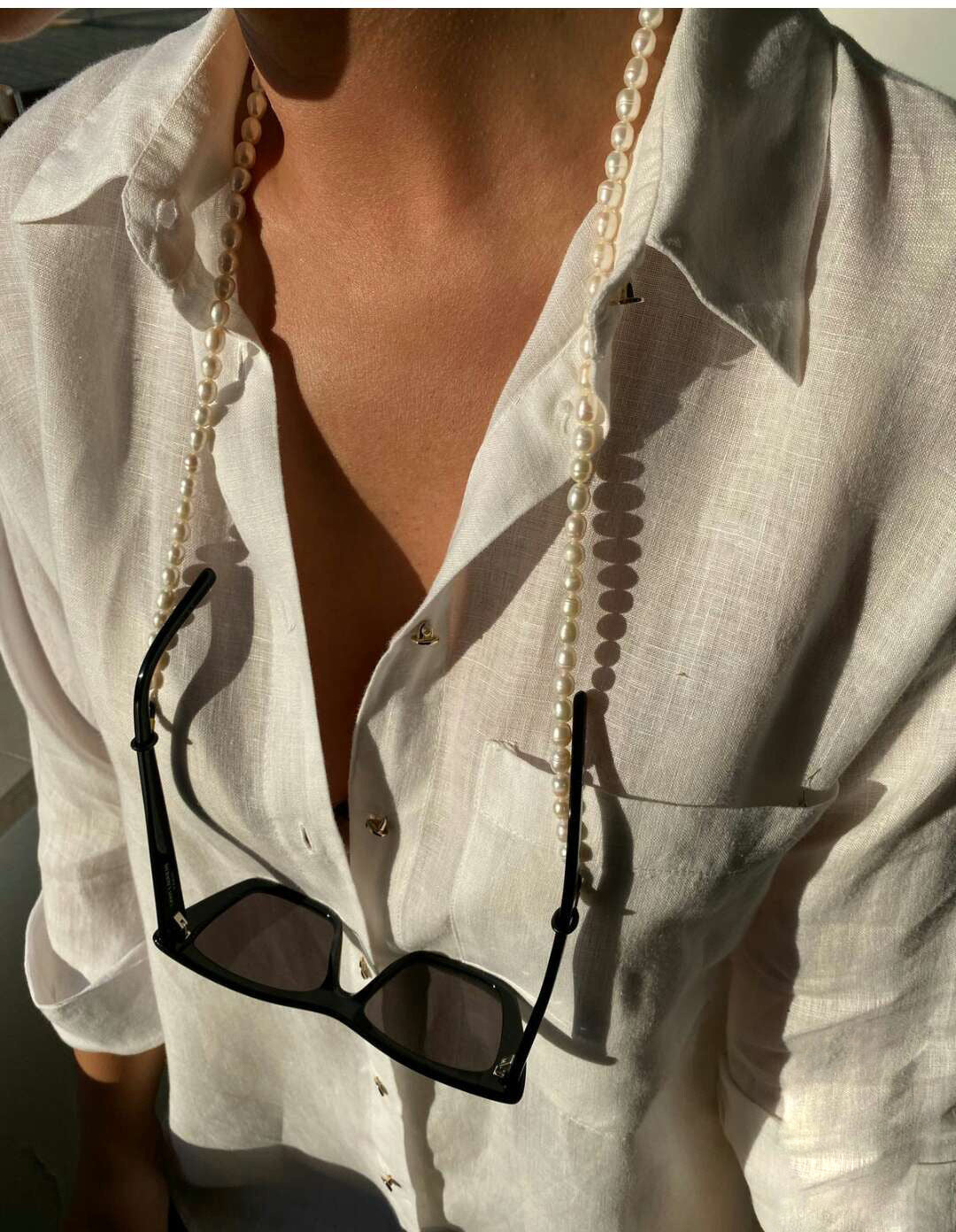 316L Sunglass Chain Perl Necklace 詳細画像7|Misy Jewelry