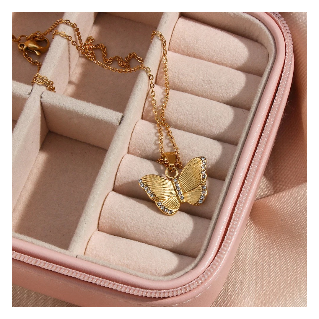 316L Zirconia Butterfly Necklace 詳細画像2|Misy Jewelry