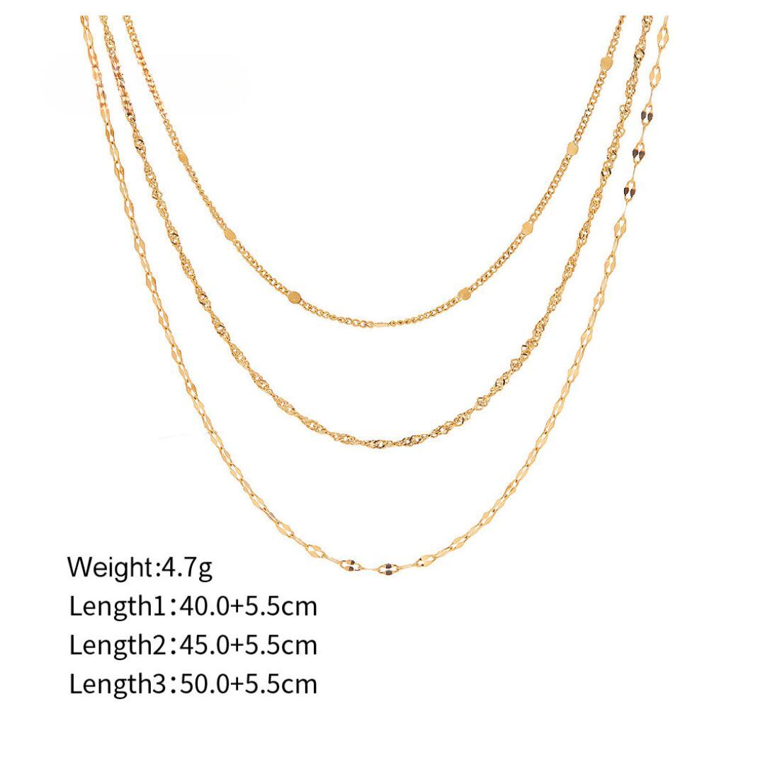 3連 Petal Screw Dot Necklace 詳細画像6|Misy Jewelry