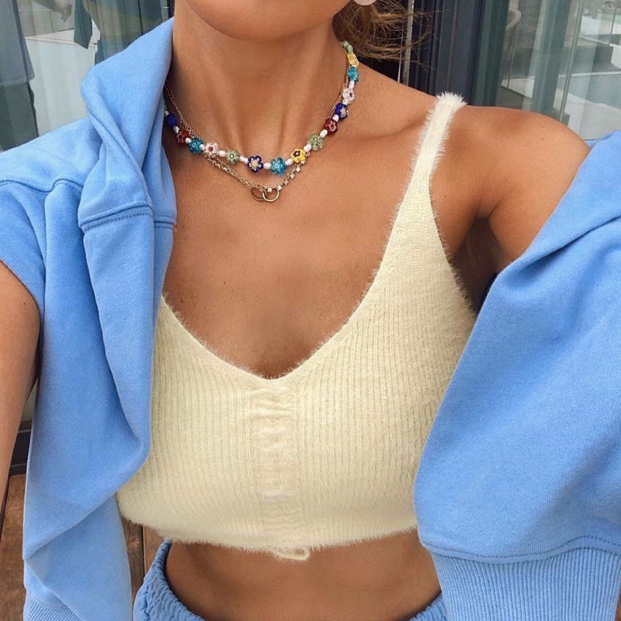 316L Millefiori Perl necklace 1