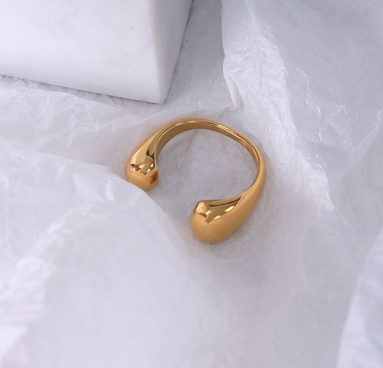 316L Leave Open Ring — 着用イメージ | リング | サージカルステンレス316L | Misy Jewelry