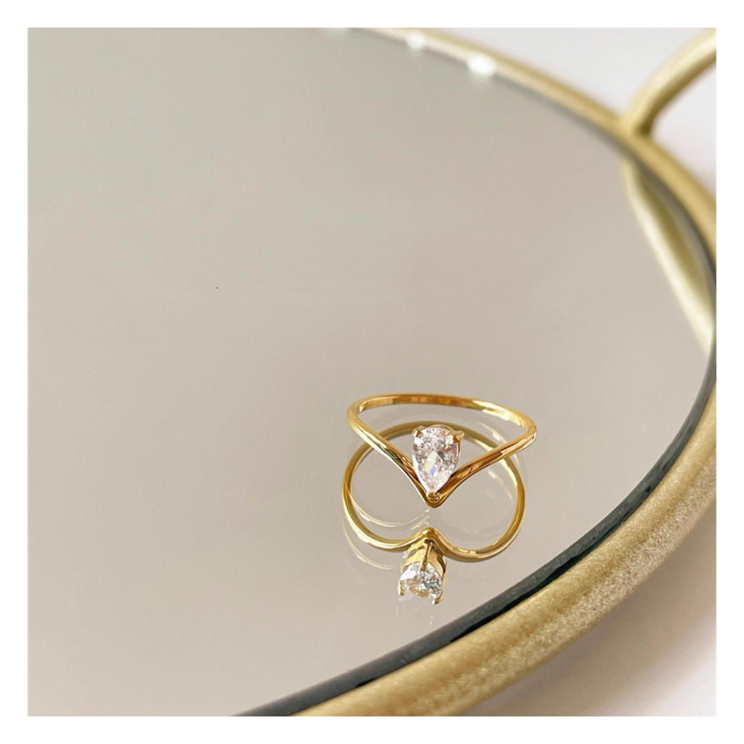 316L V Zirconia Ring — ディテール | リング | サージカルステンレス316L | Misy Jewelry