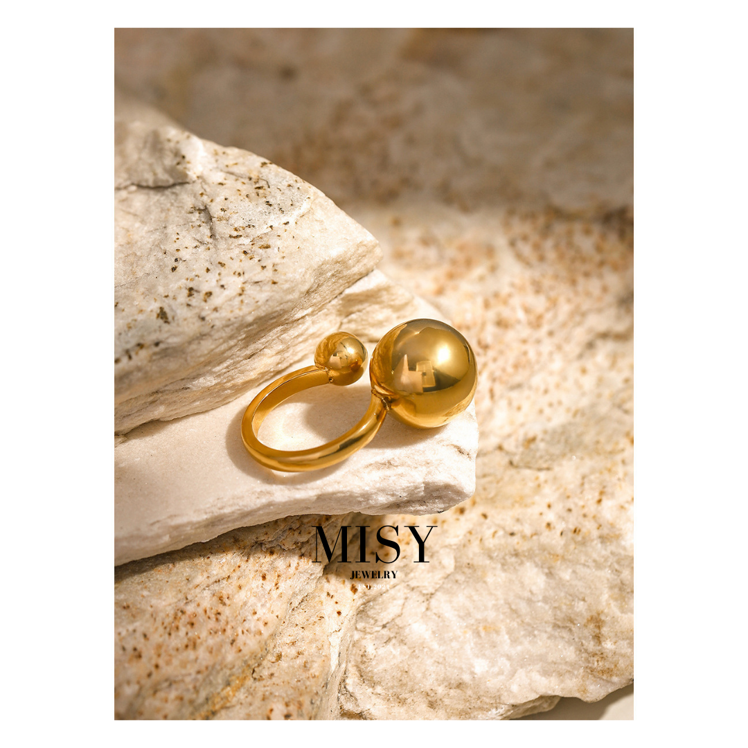316L Elegant Sphere Ring2 詳細画像3|Misy Jewelry
