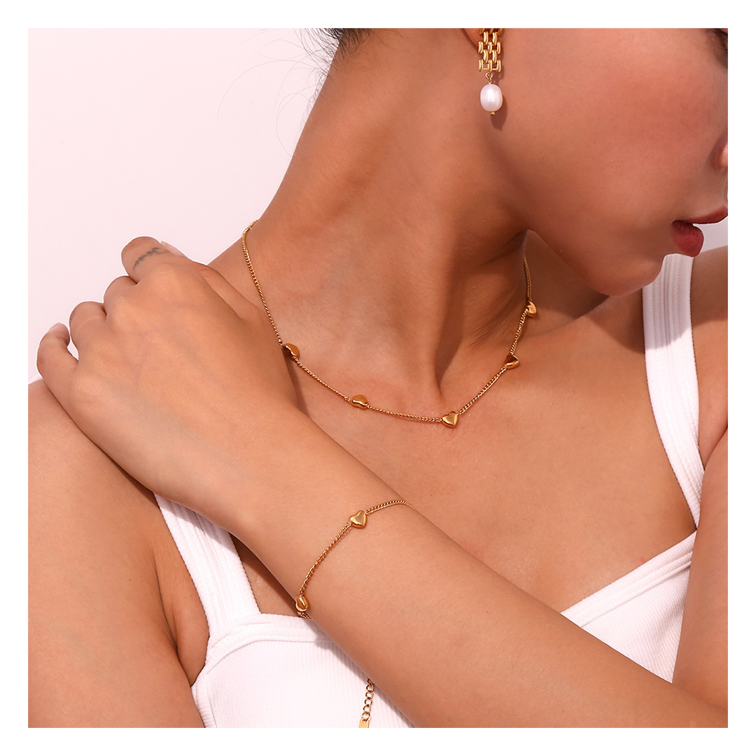 316L Heart Chain Bracelet 詳細画像1|Misy Jewelry