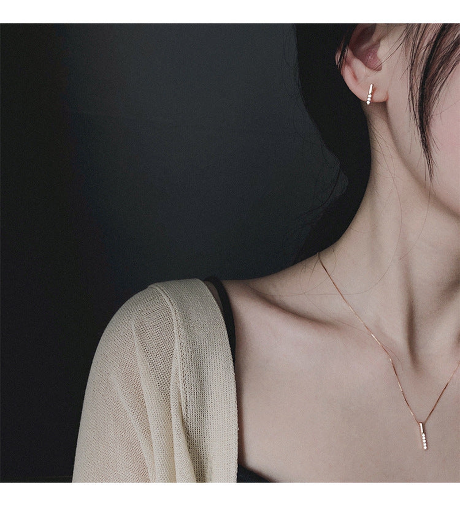 s925 Sterling Long Zirconia necklace