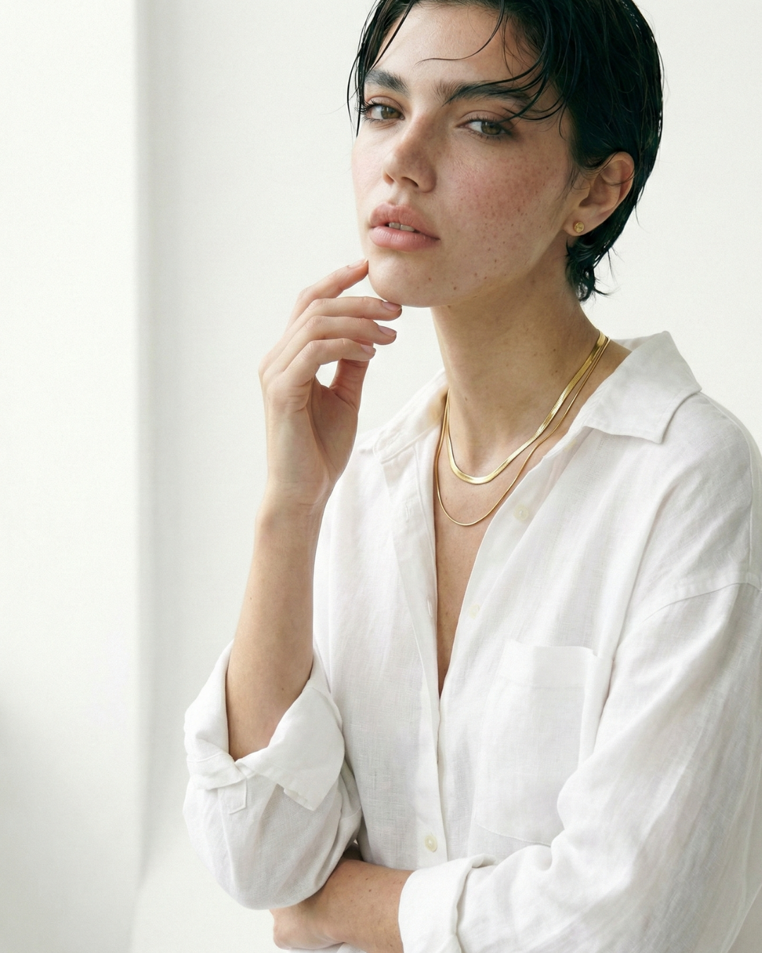 Double Snake Necklace — 着用イメージ | ネックレス | サージカルステンレス316L | Misy Jewelry
