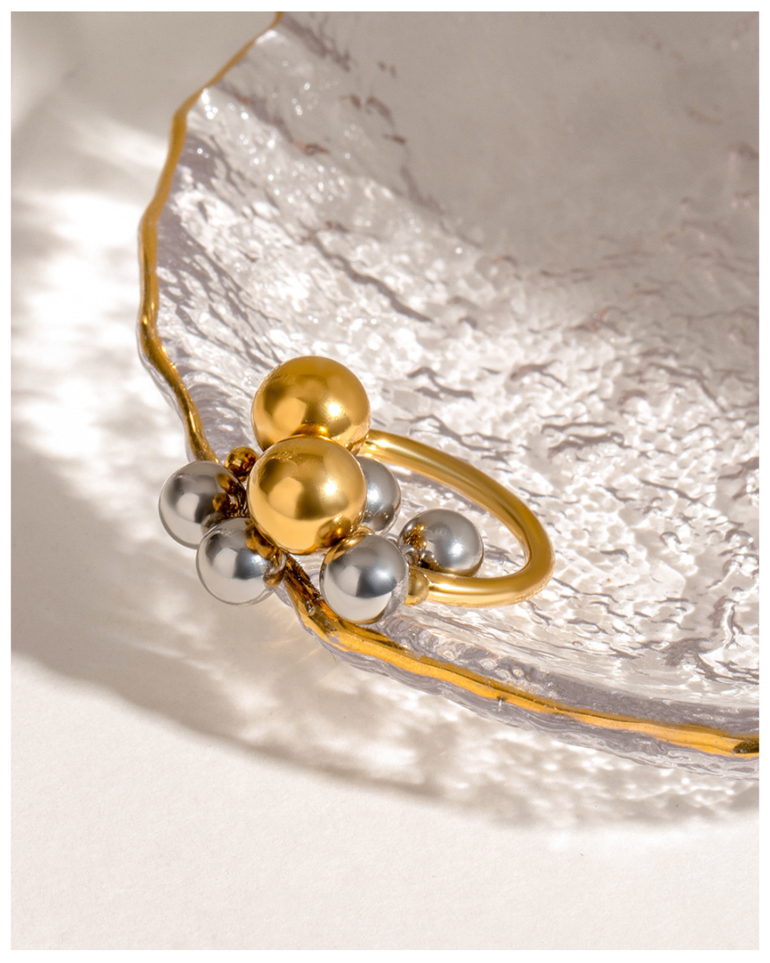 316L Bi-Color Sphere Bubble Ring2 詳細画像4|Misy Jewelry