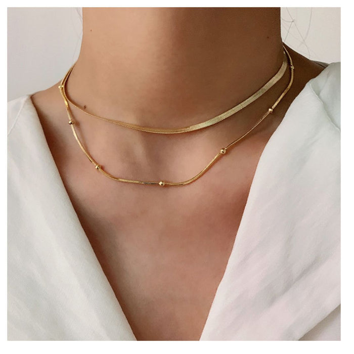 Double Dot Snake Necklace
