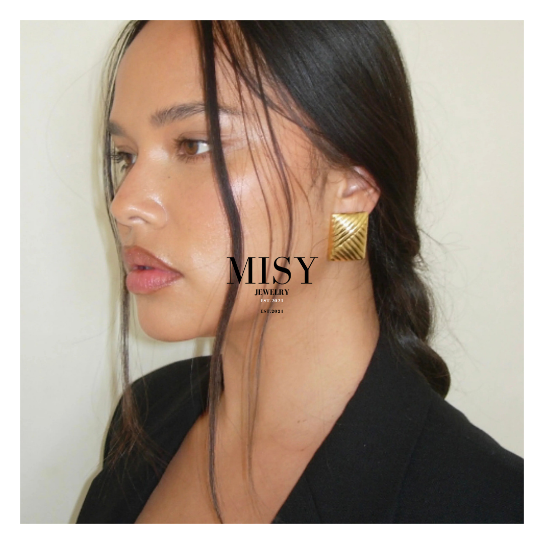 316L Elegant Square Pierce 詳細画像6|Misy Jewelry