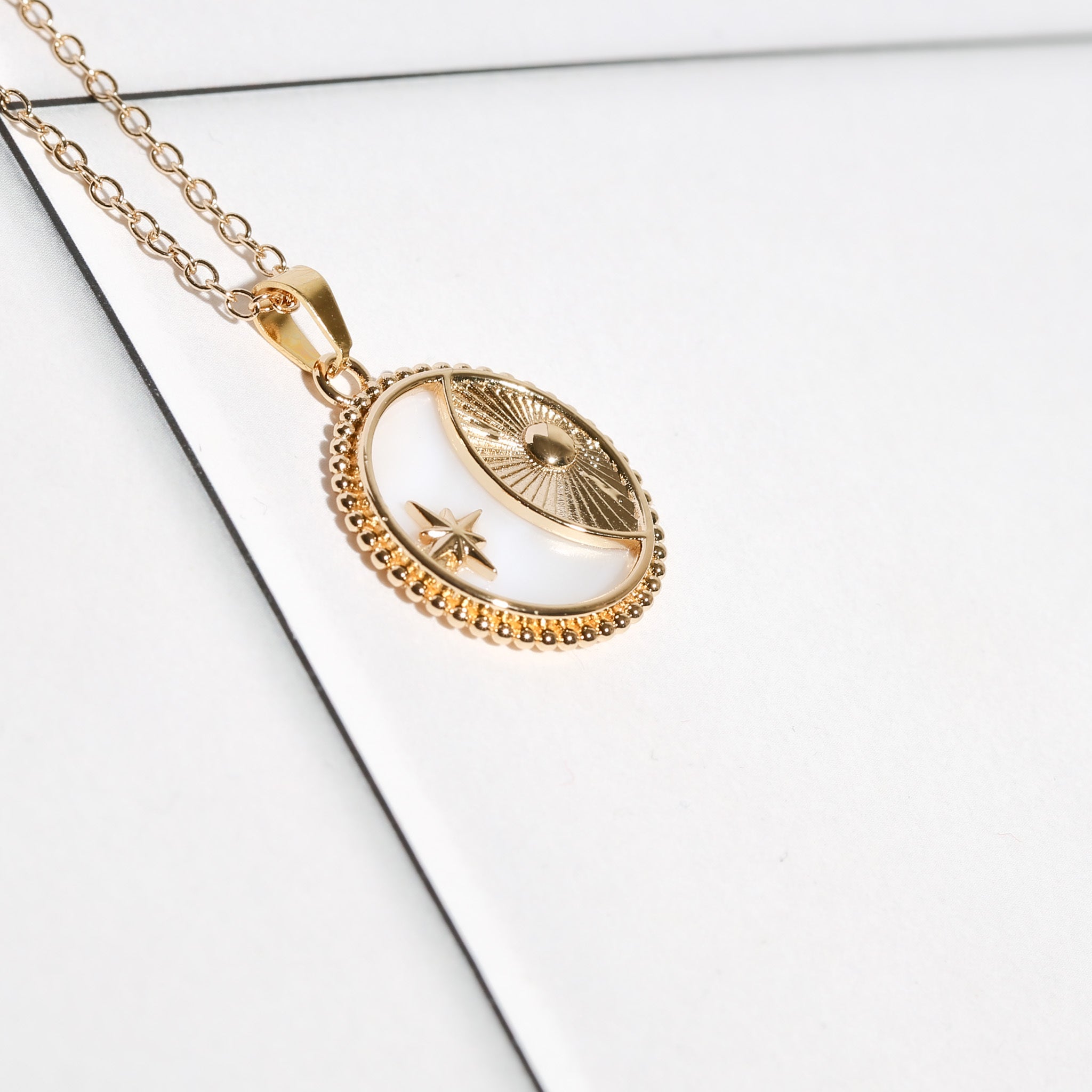 316L Moon Perl Necklace 詳細画像7|Misy Jewelry