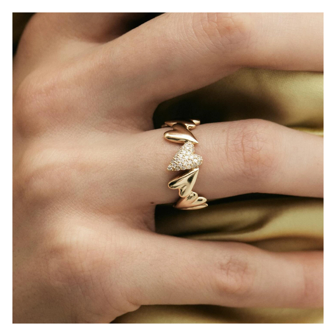 316L Zirconia Heart Ring — 着用イメージ | リング | サージカルステンレス316L | Misy Jewelry