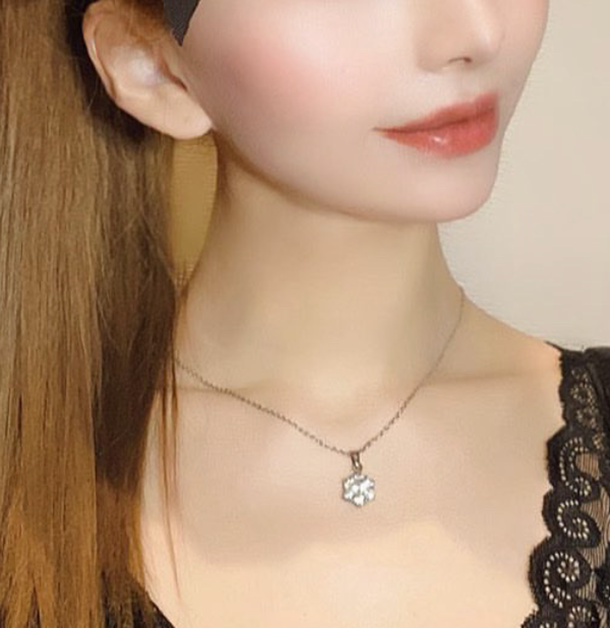 316L Flower Zirconia Necklace 詳細画像4|Misy Jewelry