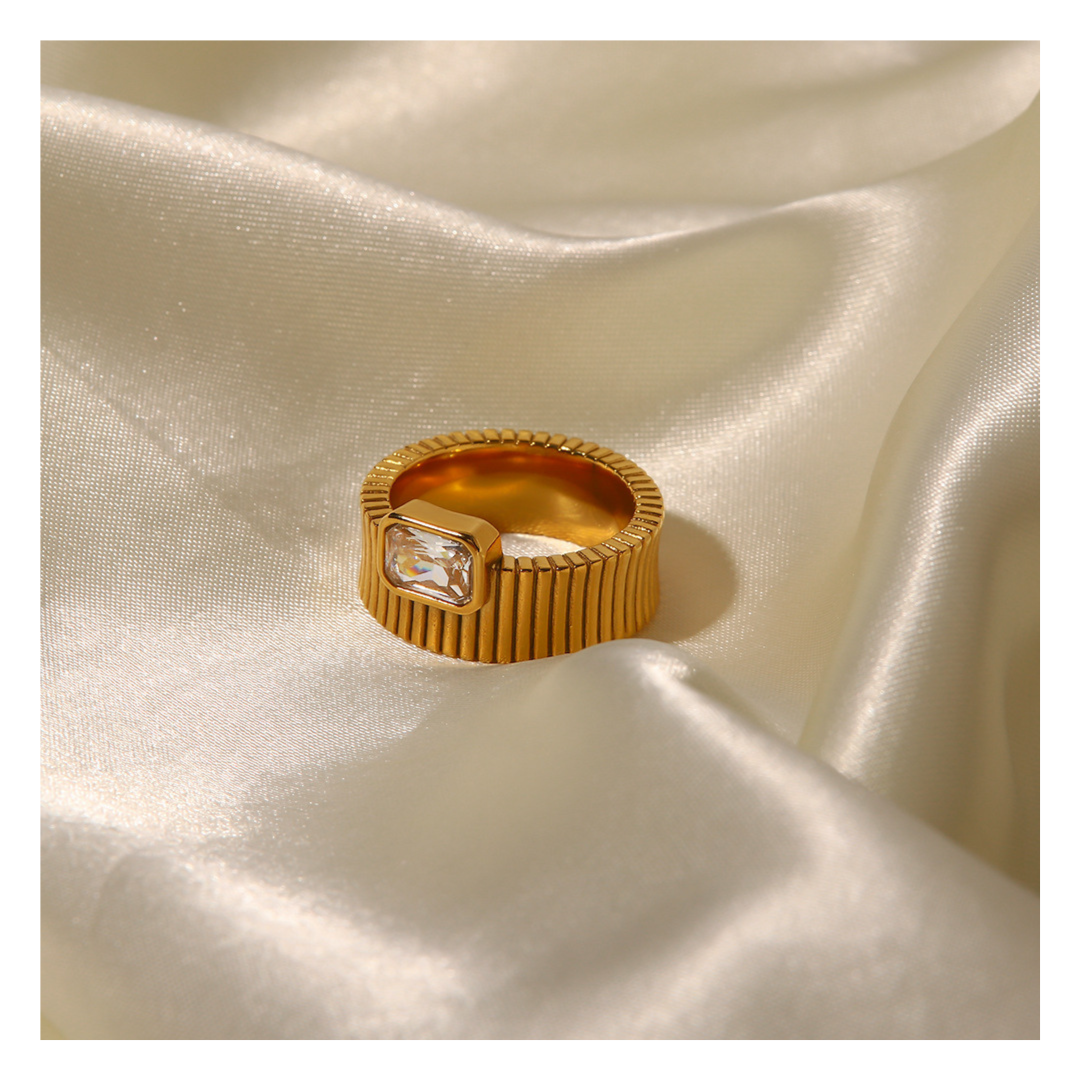 316L Square Zirconia Ring — ディテール | リング | サージカルステンレス316L | Misy Jewelry