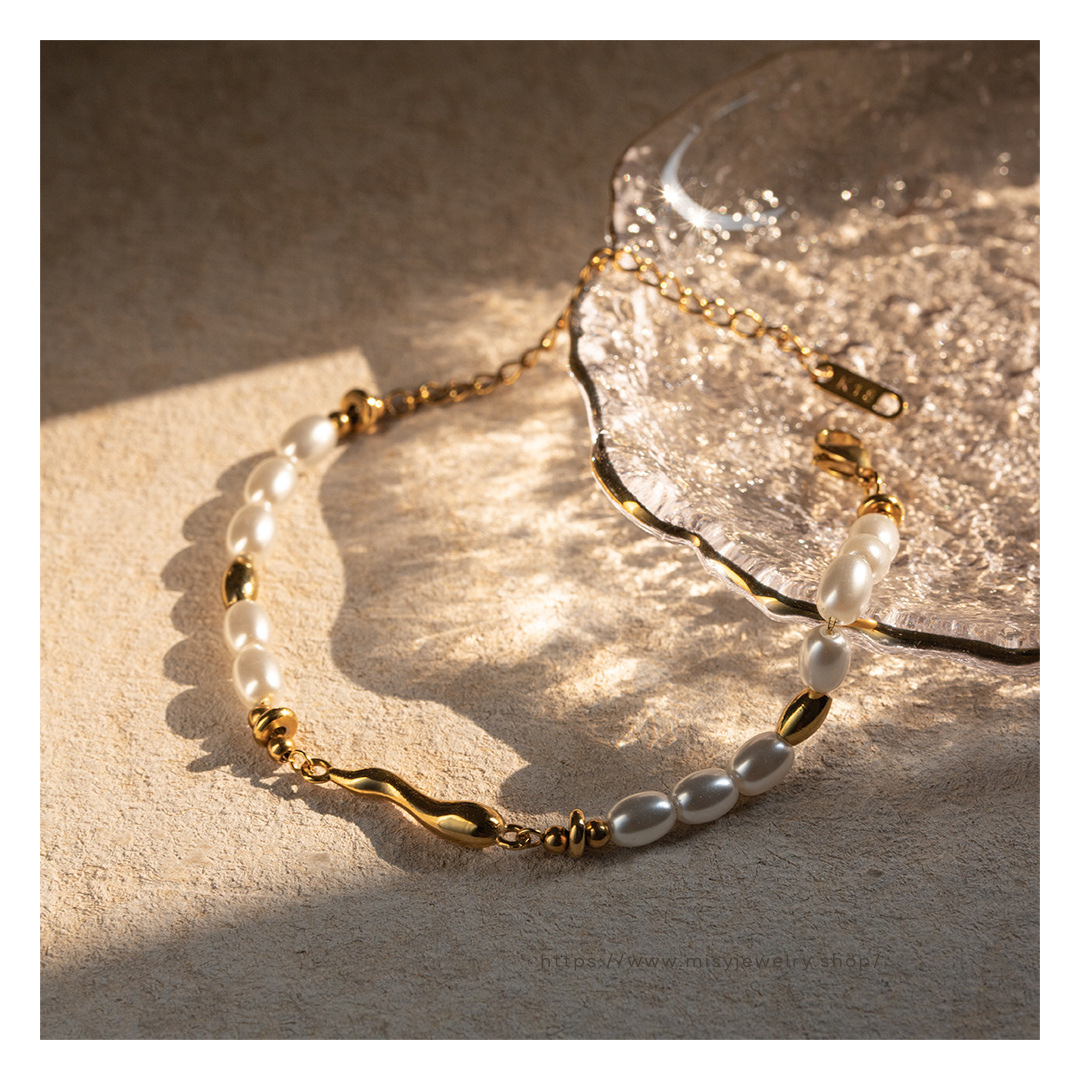316L Curve Perl Bracelet - ブレスレット|Misy Jewelry