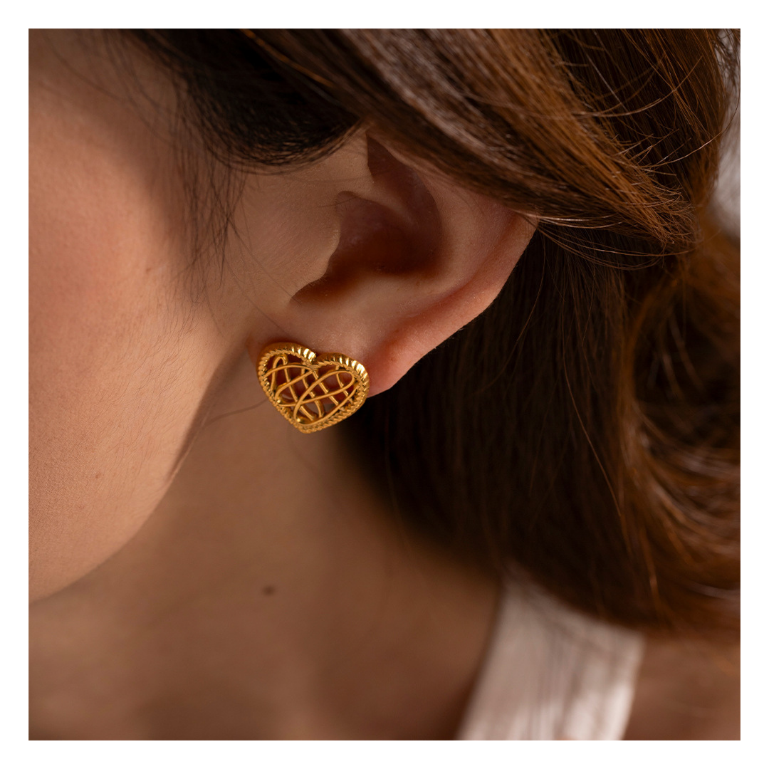 316L Elegant Heart-Cross Pierce — ディテール | リング | サージカルステンレス316L | Misy Jewelry