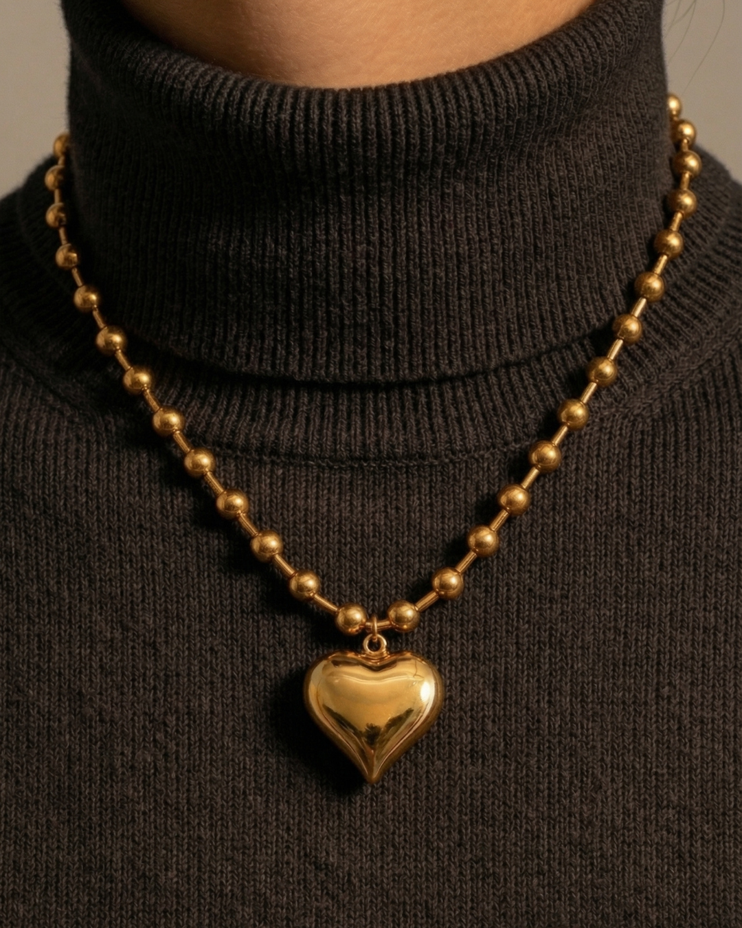 316L Ball Heart Necklace - ネックレス|Misy Jewelry