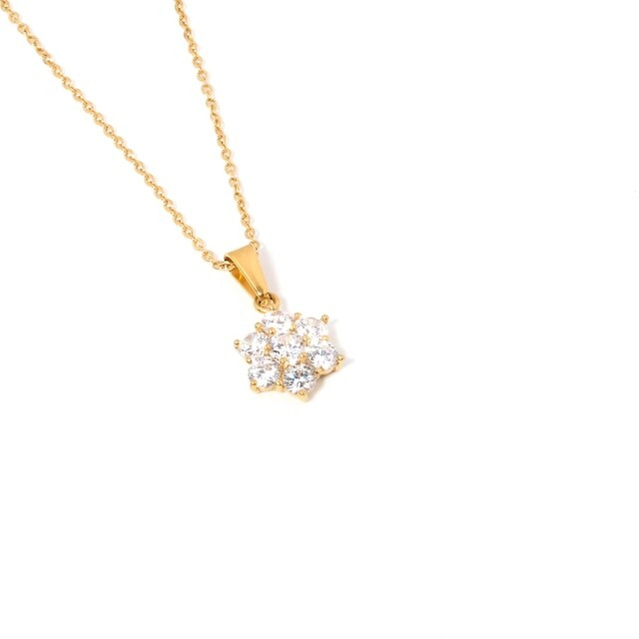 316L Flower Zirconia Necklace - ネックレス|Misy Jewelry