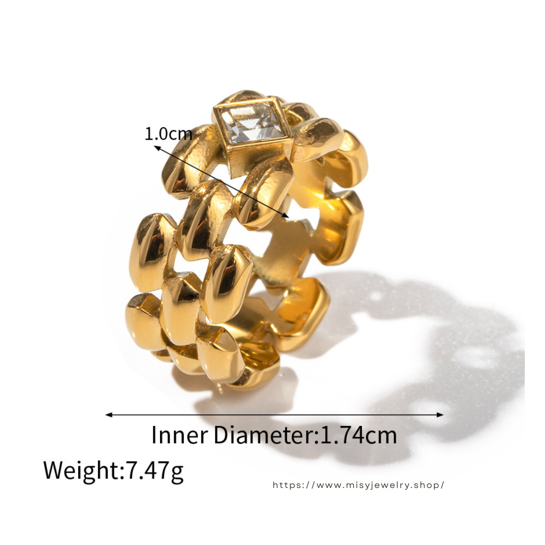 316L Puzzled Zirconia Ring 詳細画像3|Misy Jewelry