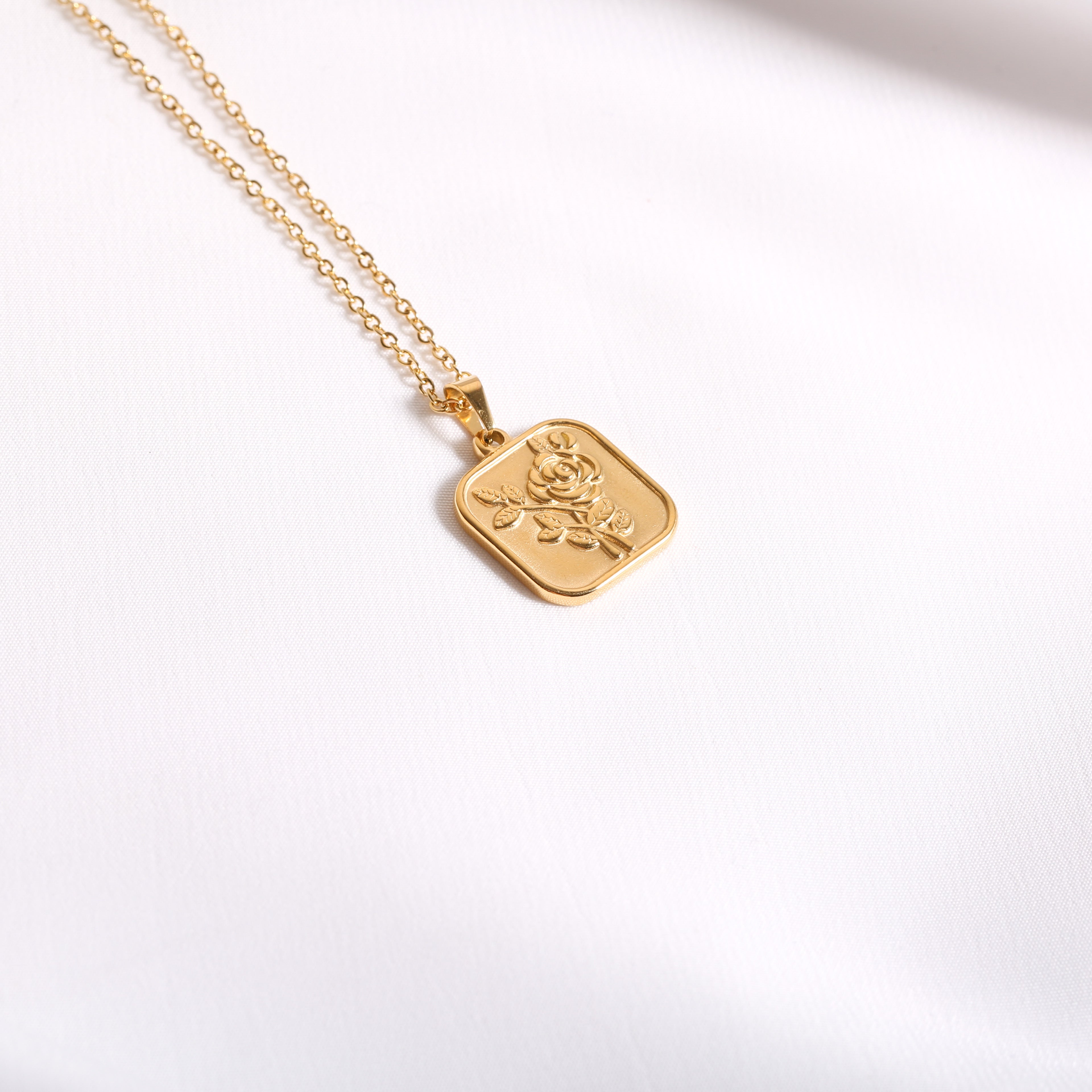 316L Rose square necklace - ネックレス|Misy Jewelry