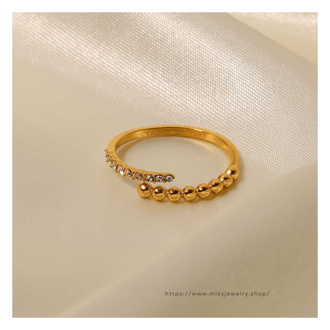 316L Zirconia Cubic Dot Ring — ディテール | リング | サージカルステンレス316L | Misy Jewelry