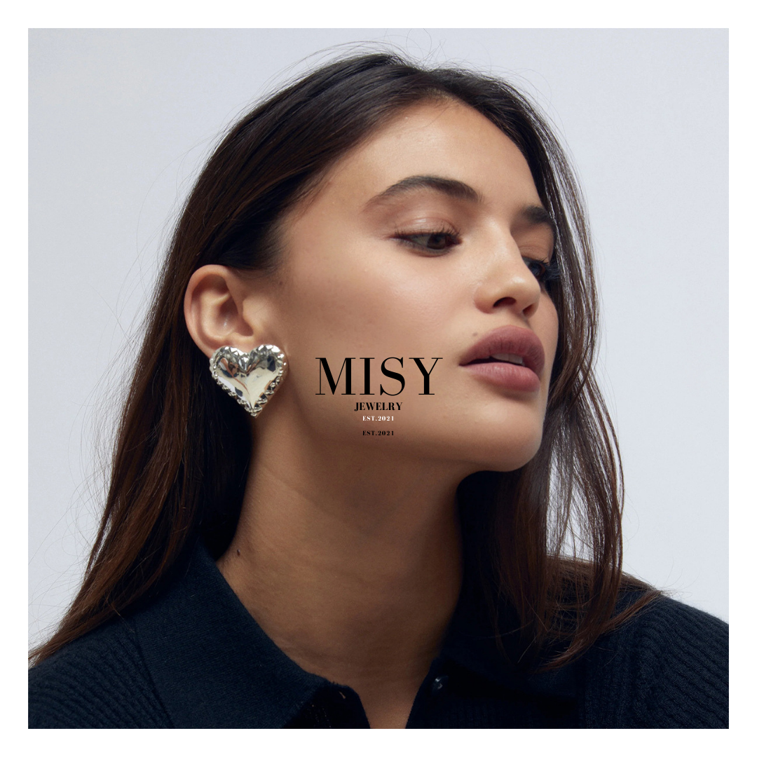 316L Elegant Patch Heart Pierce - ピアス・イヤリング|Misy Jewelry