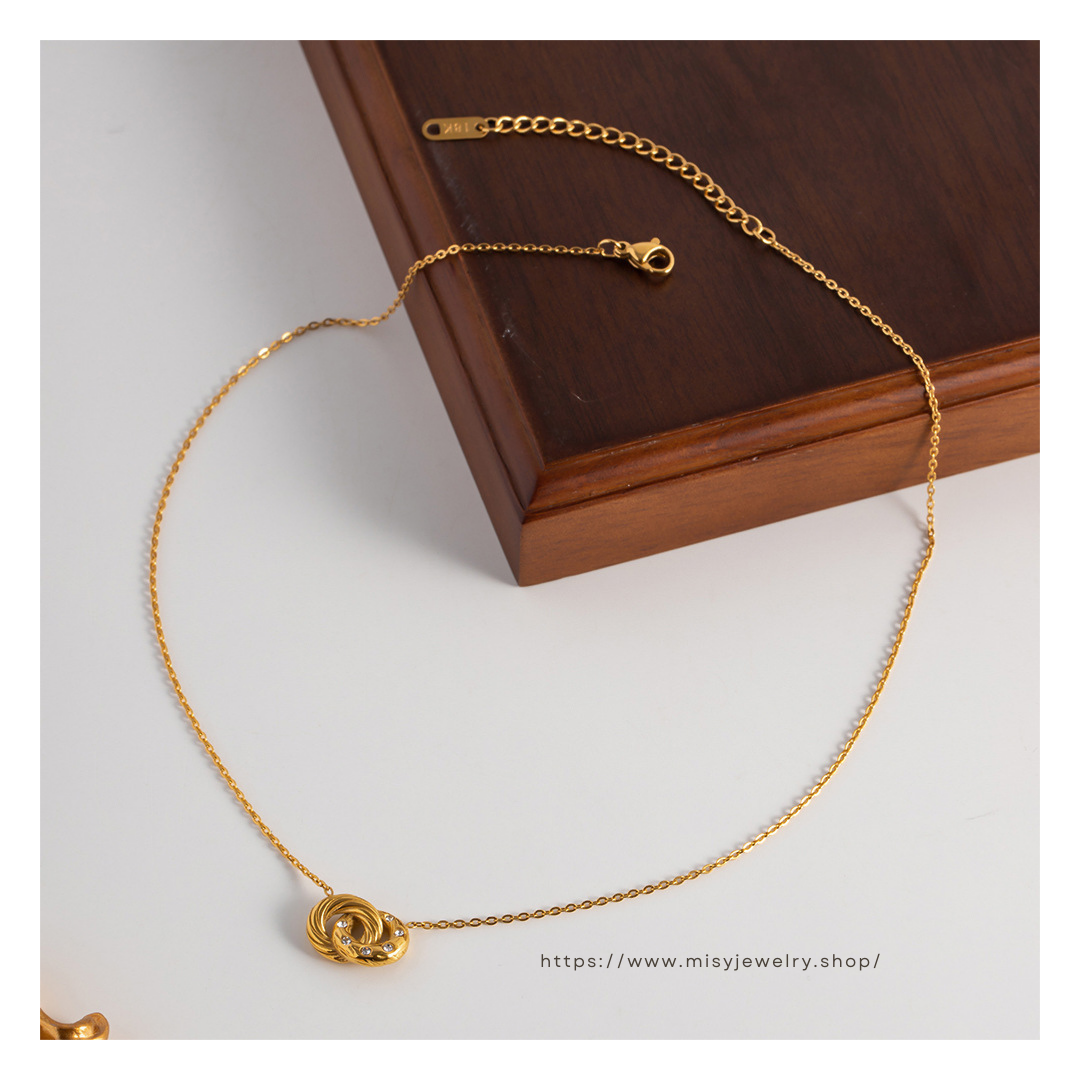 316L Zirconia Double Ring Necklace — ディテール | リング | サージカルステンレス316L | Misy Jewelry