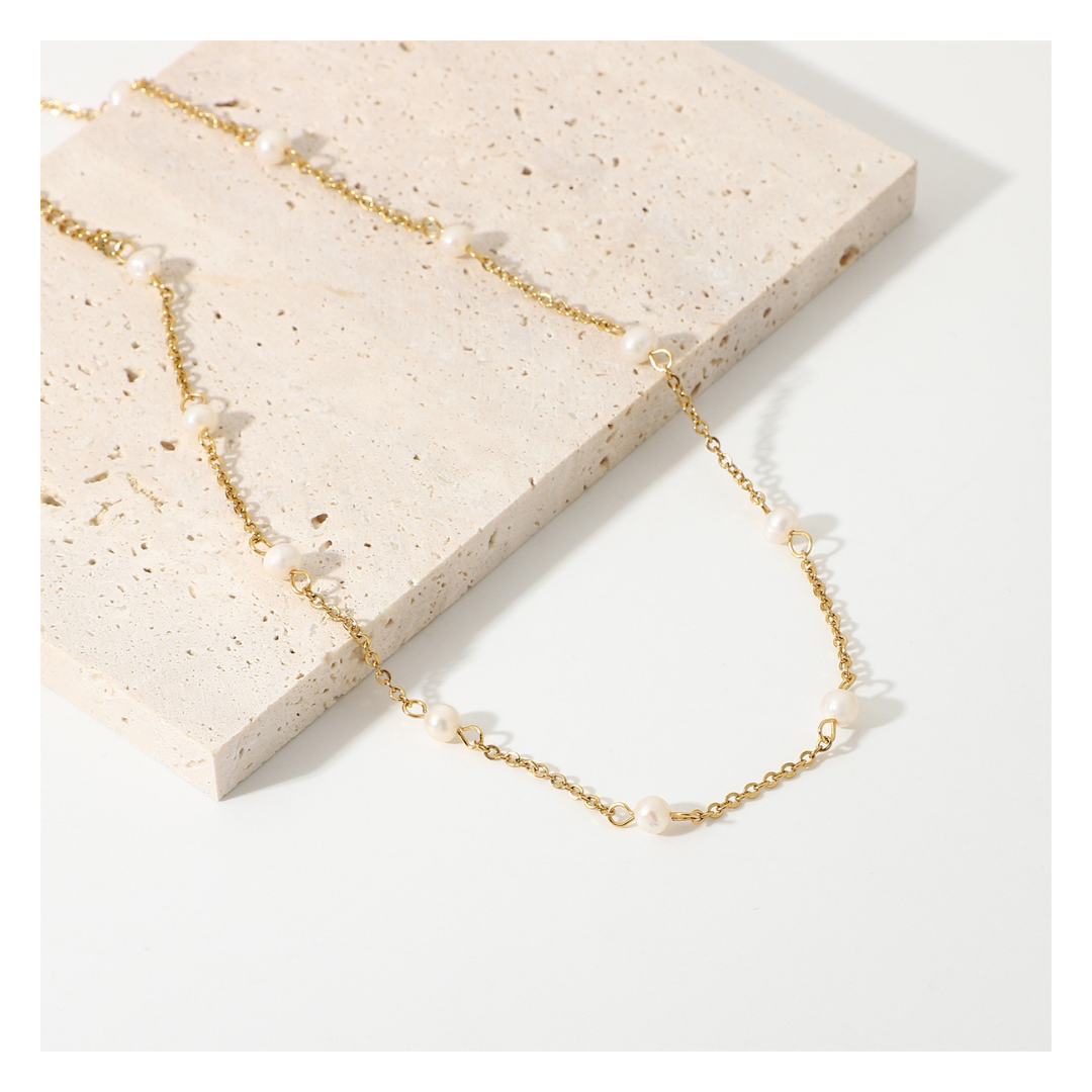 316L Linked Perl Necklace 詳細画像4|Misy Jewelry