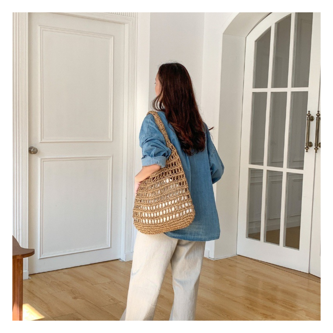Straw Shoulder Bag 詳細画像1|Misy Jewelry