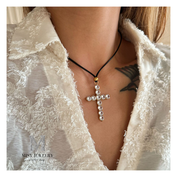 316L Rope Big Cross Necklace