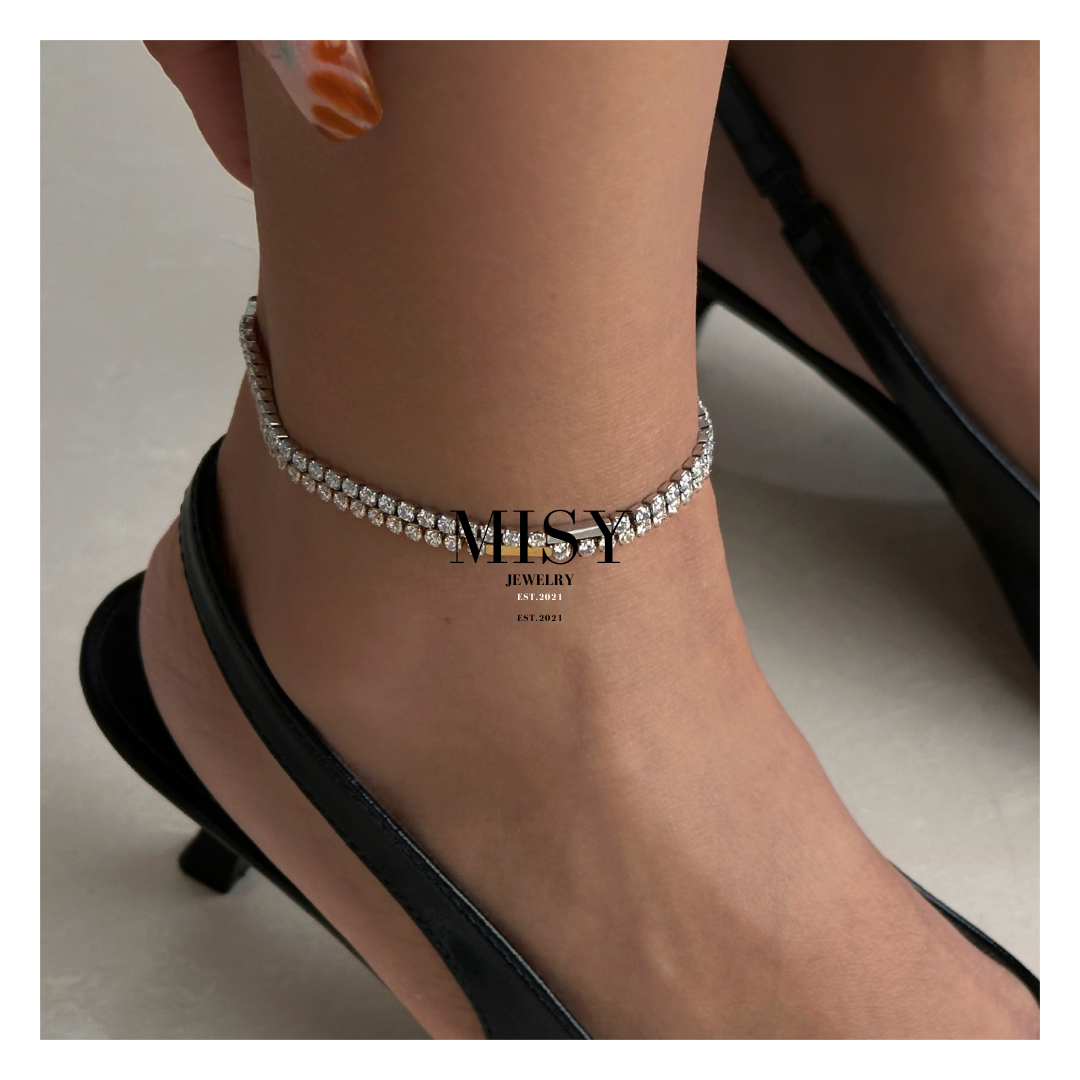 316L Zirconia Pate Anklet 詳細画像1|Misy Jewelry