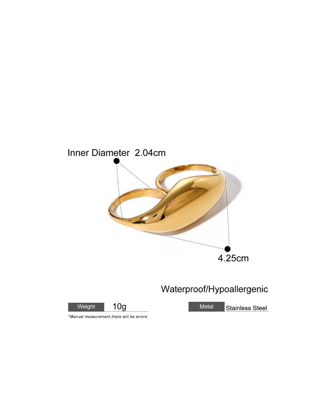 316L Wave Curve Ring — ディテール | リング | サージカルステンレス316L | Misy Jewelry