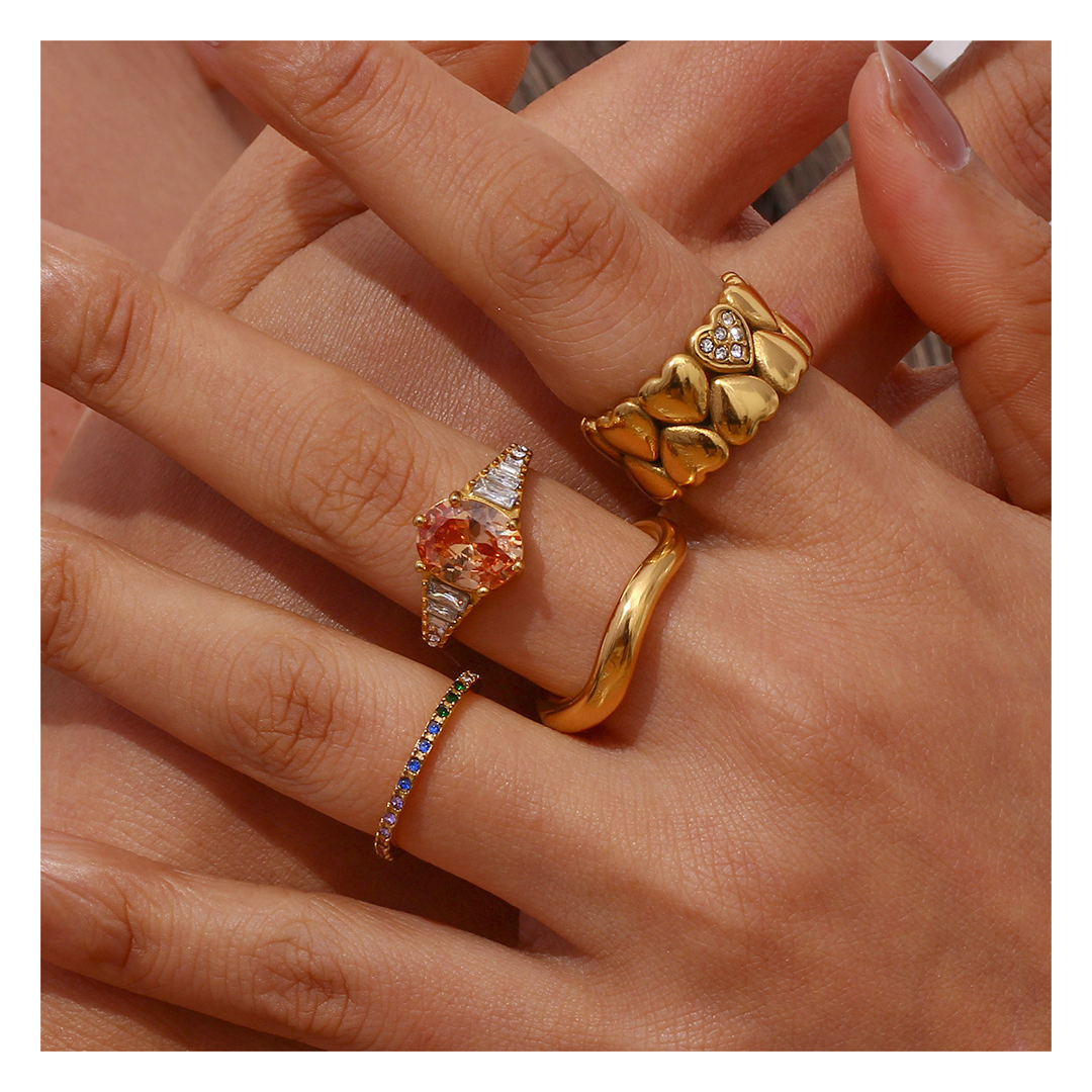 316L Scattered Heart Zirconia Ring — ディテール | リング | サージカルステンレス316L | Misy Jewelry