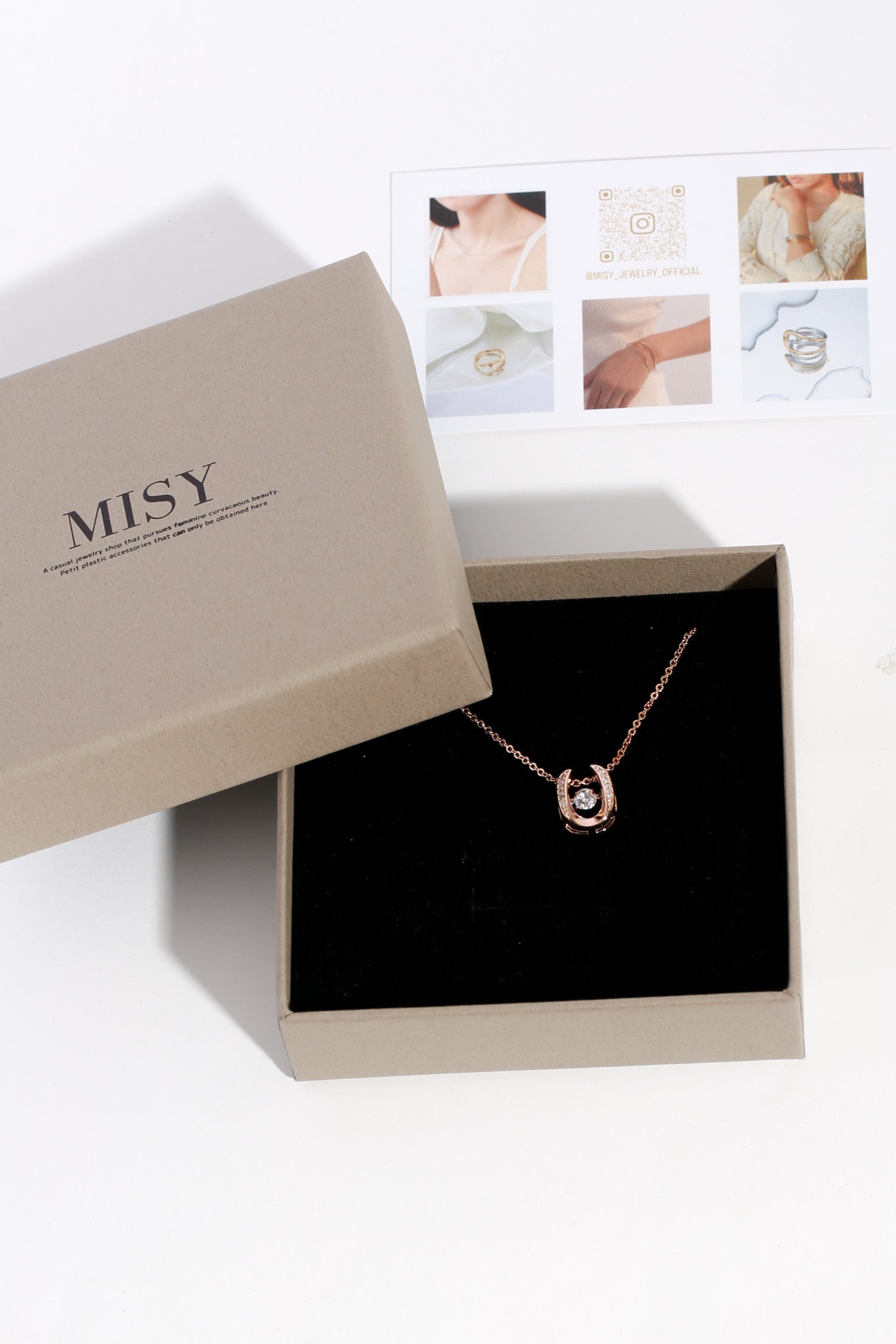 316L Horseshoe zirconia necklace - ネックレス|Misy Jewelry