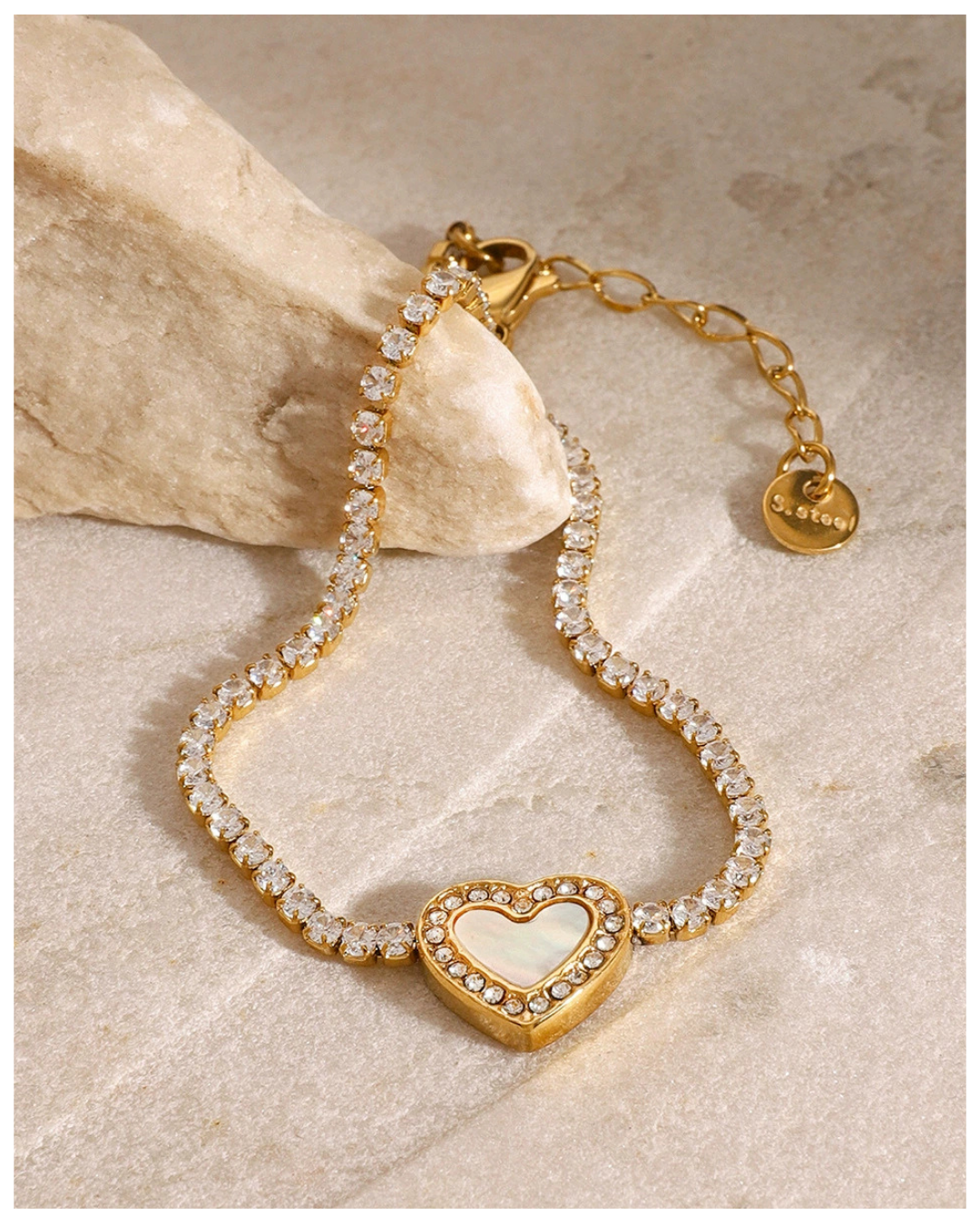 316L Heart zirconia bracelet — ディテール | ブレスレット | サージカルステンレス316L | Misy Jewelry