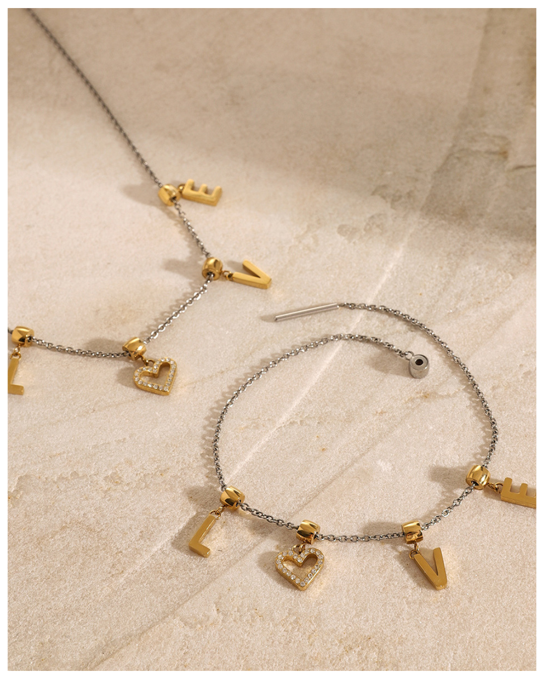 316L LOVEチャーム Bracelet or Necklace 詳細画像1|Misy Jewelry