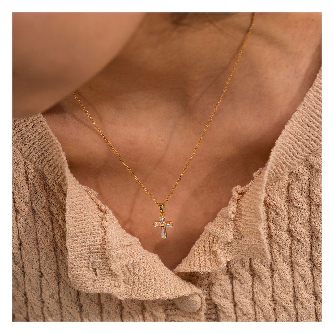 316L Zirconia Cross Necklace - ネックレス｜Misy Jewelry