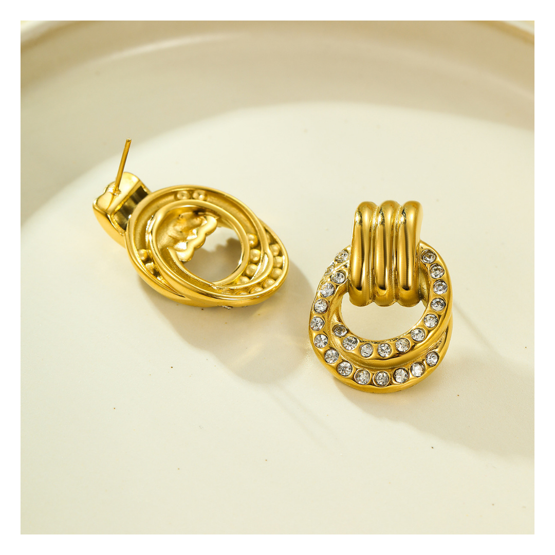 316L Loop Zirconia Earrings 詳細画像4｜Misy Jewelry
