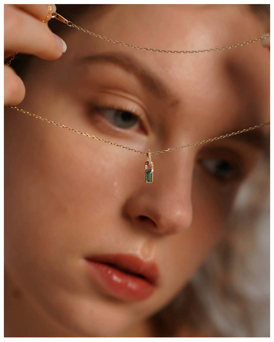 s925 Emerald Glow Necklace 詳細画像2｜Misy Jewelry
