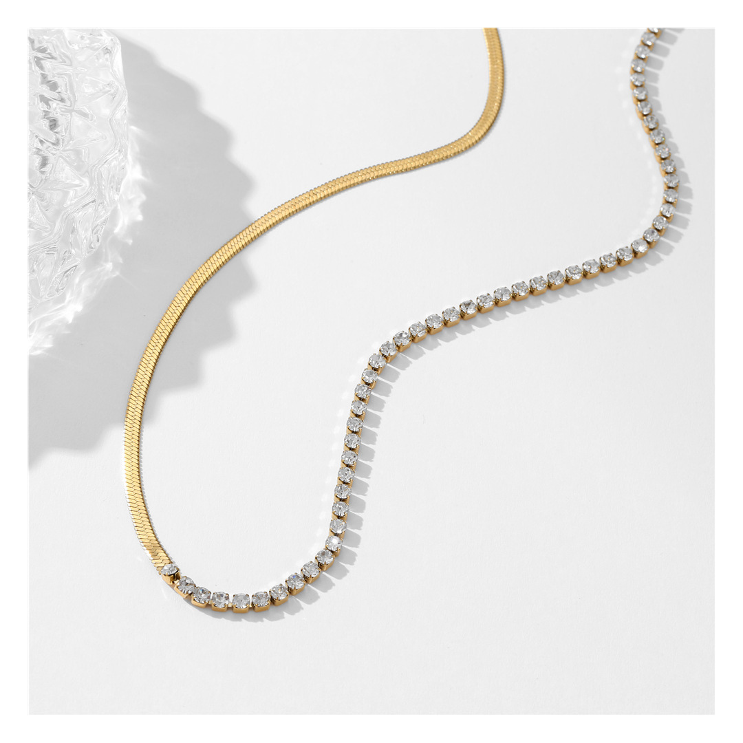 316L Snake & Zirconia Necklace 詳細画像5｜Misy Jewelry