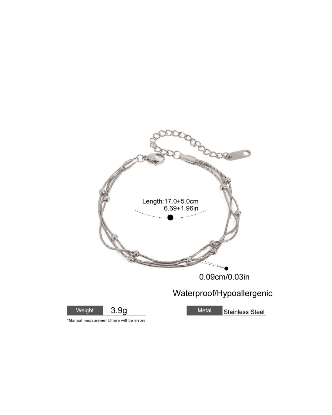 316L Twisted Bead Cord Bracelet — ディテール | ブレスレット | サージカルステンレス316L | Misy Jewelry
