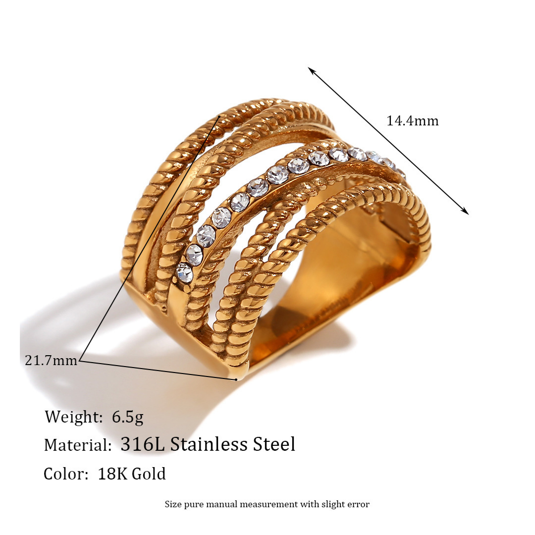316L Twisted Zirconia Ring 詳細画像1｜Misy Jewelry