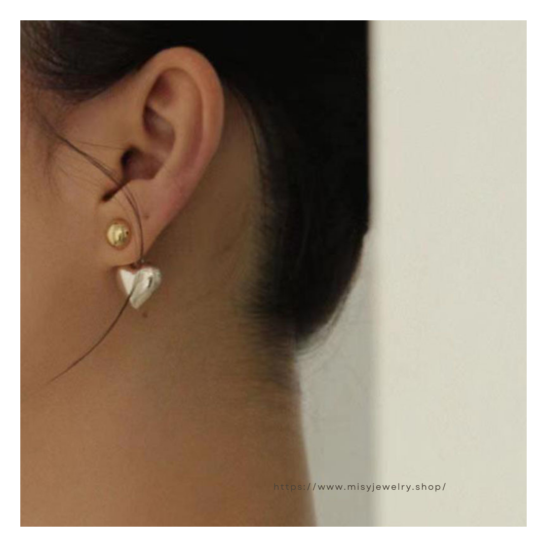 316L  Bi-color Heart Pierce - ピアス・イヤリング｜Misy Jewelry