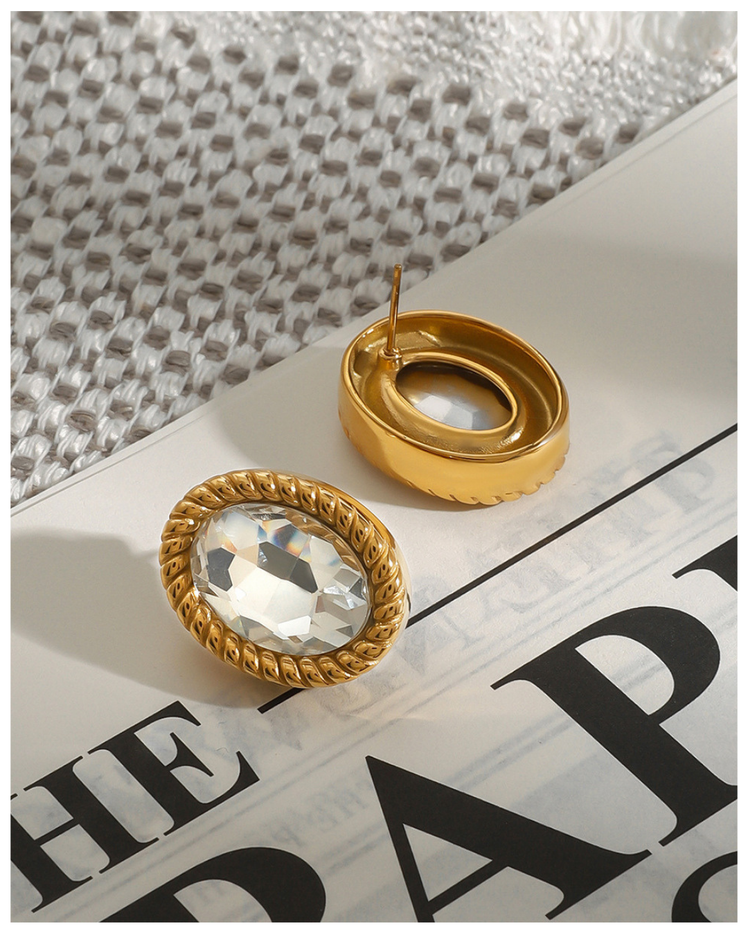 316L Oval Cut Frame Pierce 詳細画像3｜Misy Jewelry