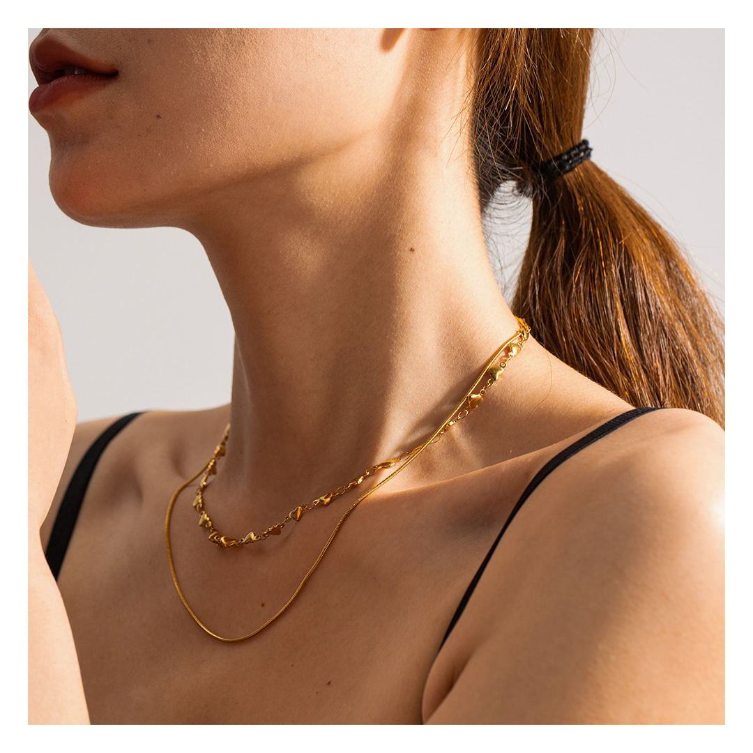 2連 Heart Snake Necklace 詳細画像1｜Misy Jewelry