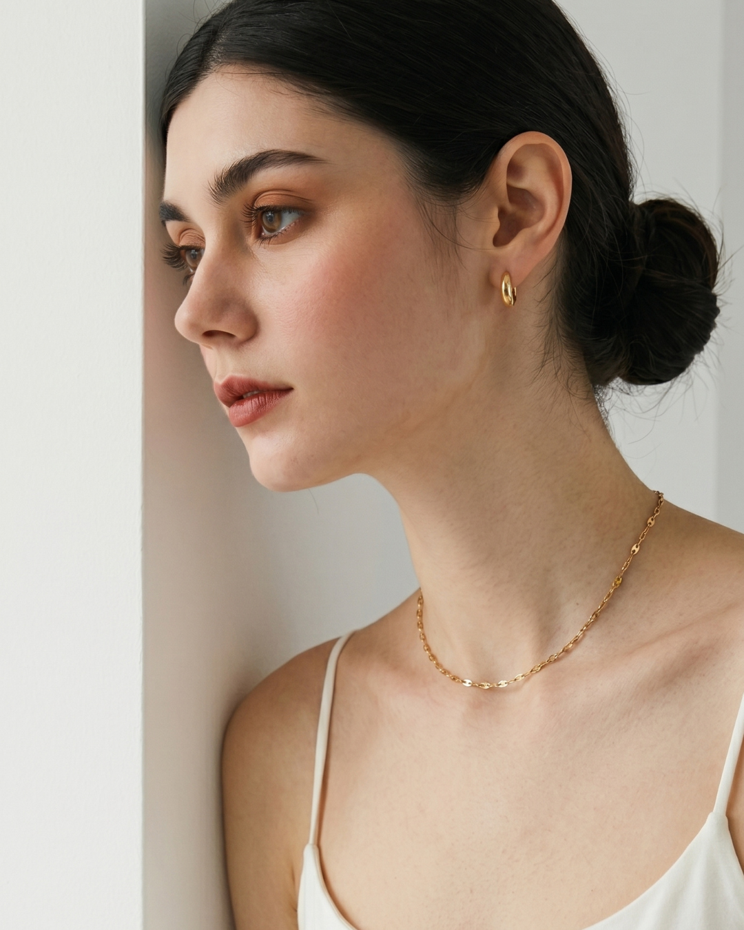 316L Petal choker necklace｜金属アレルギー対応 316Lサージカルステンレスジュエリー Misy（画像4）